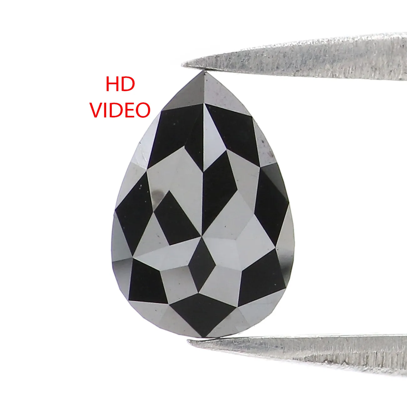 0.61 CT Natural Loose Pear Shape Diamond Black Color Pear Shape Diamond 7.60 MM Natural Loose Diamond Black Pear Rose Cut Diamon