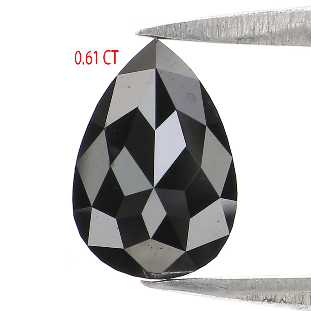 0.61 CT Natural Loose Pear Shape Diamond Black Color Pear Shape Diamond 7.60 MM Natural Loose Diamond Black Pear Rose Cut Diamon