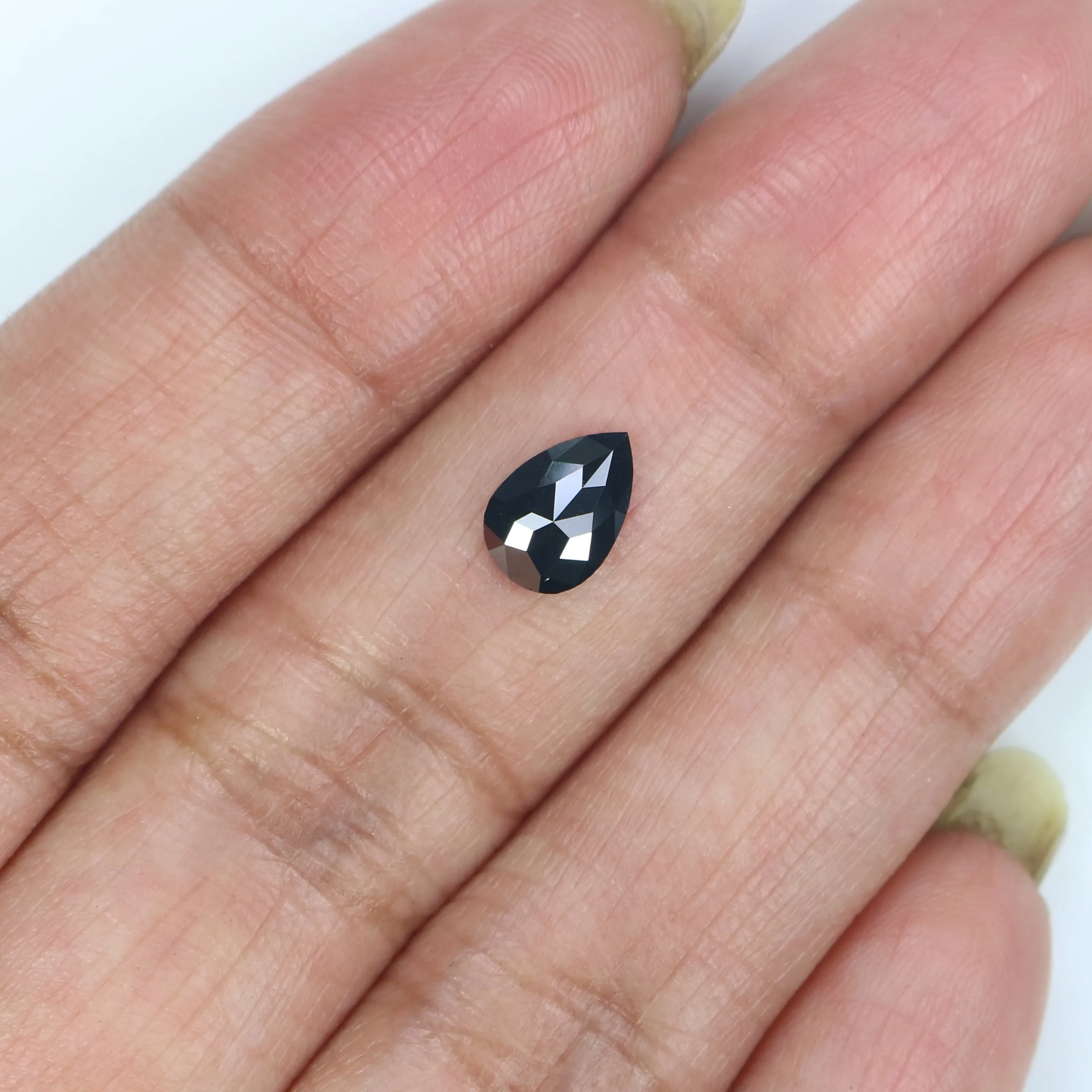 0.61 CT Natural Loose Pear Shape Diamond Black Color Pear Shape Diamond 7.60 MM Natural Loose Diamond Black Pear Rose Cut Diamon