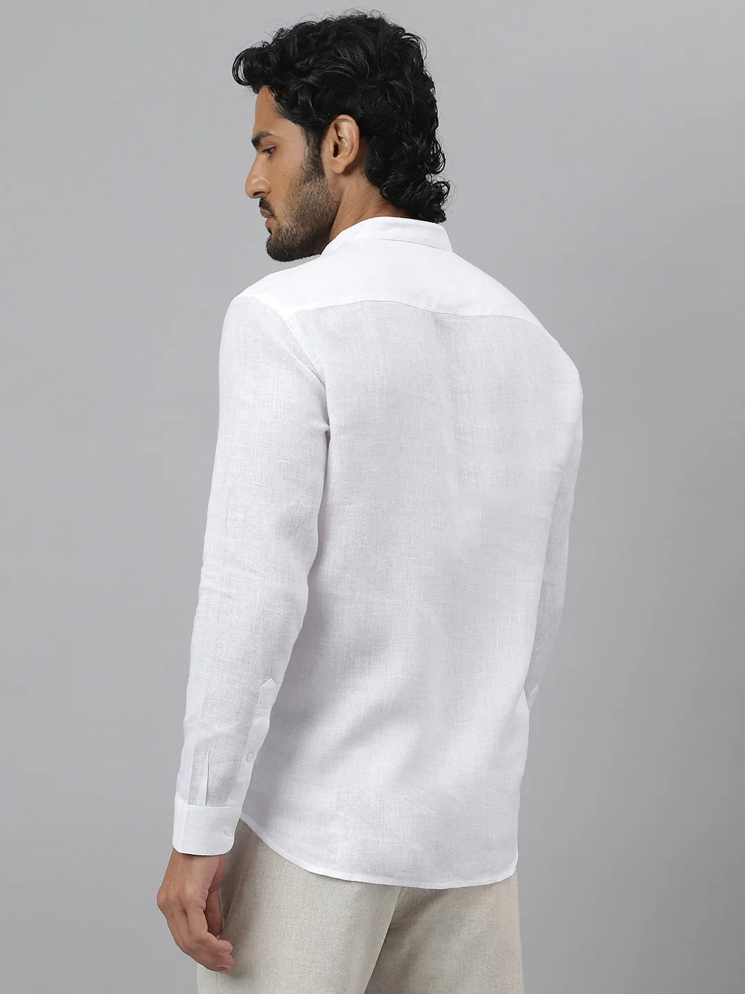 100% Pure Linen Mandarin Shirt - Aspire