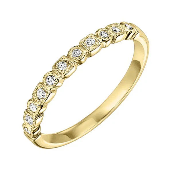 10KT Round Diamond 1/8CTW Band- Available in Rose, Yellow and White Gold