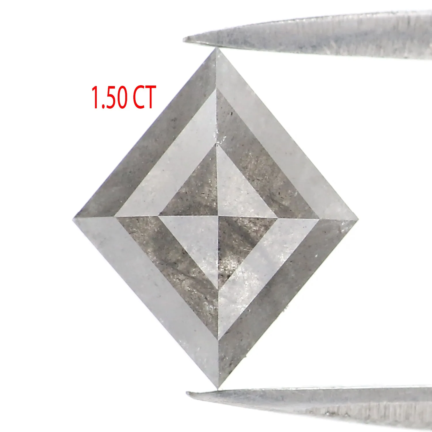 1.50 CT Natural Loose Kite Shape Diamond Salt And Pepper Kite Shape Diamond 9.60 MM Natural Black Grey Color Kite Rose Cut Diamo