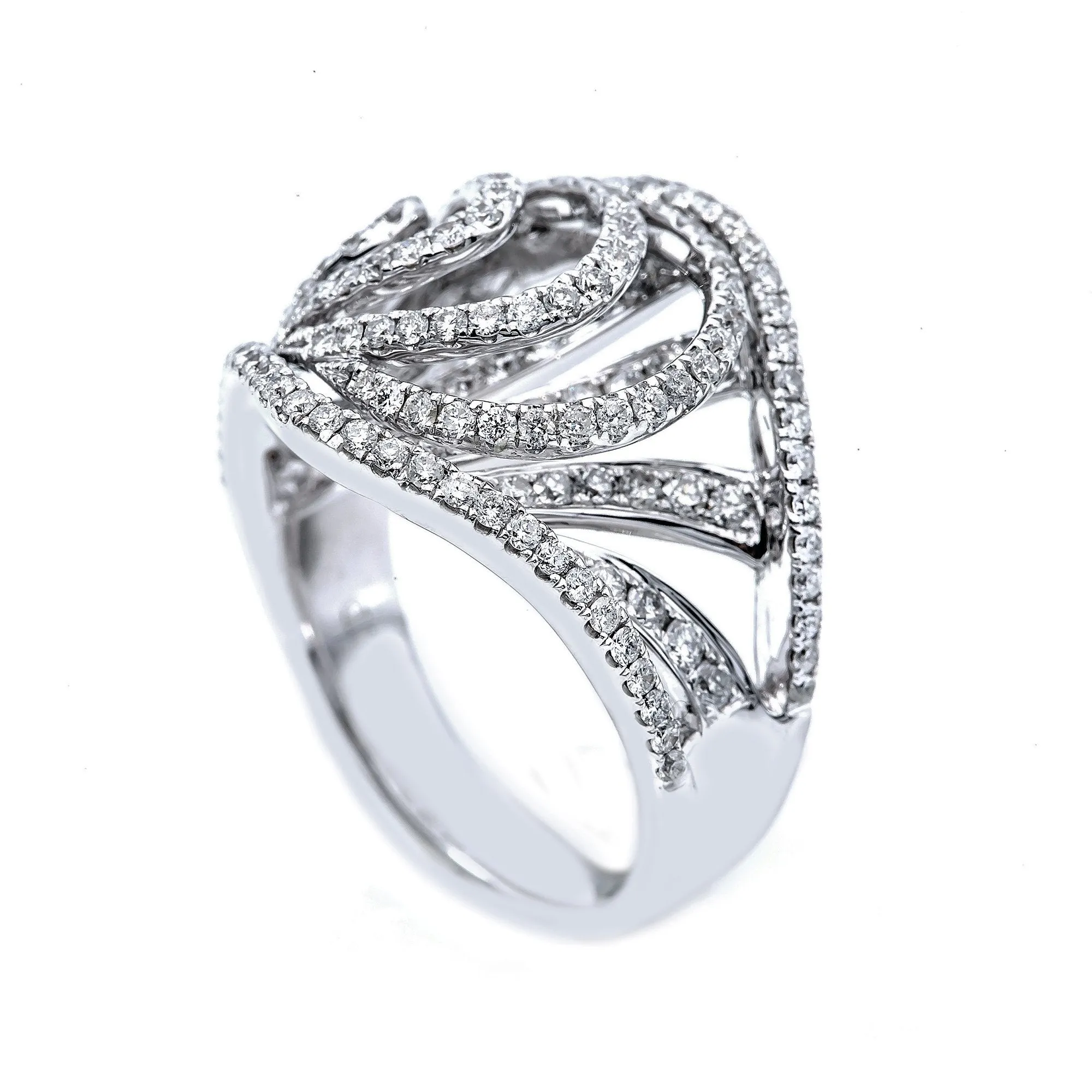 18K White Gold Oval Shaped Ring