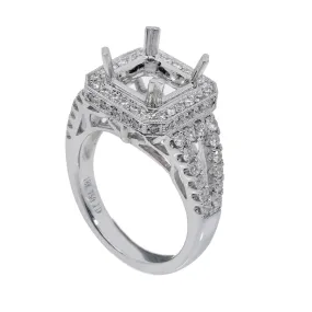 18K White Gold Rectangular  Shape Ring