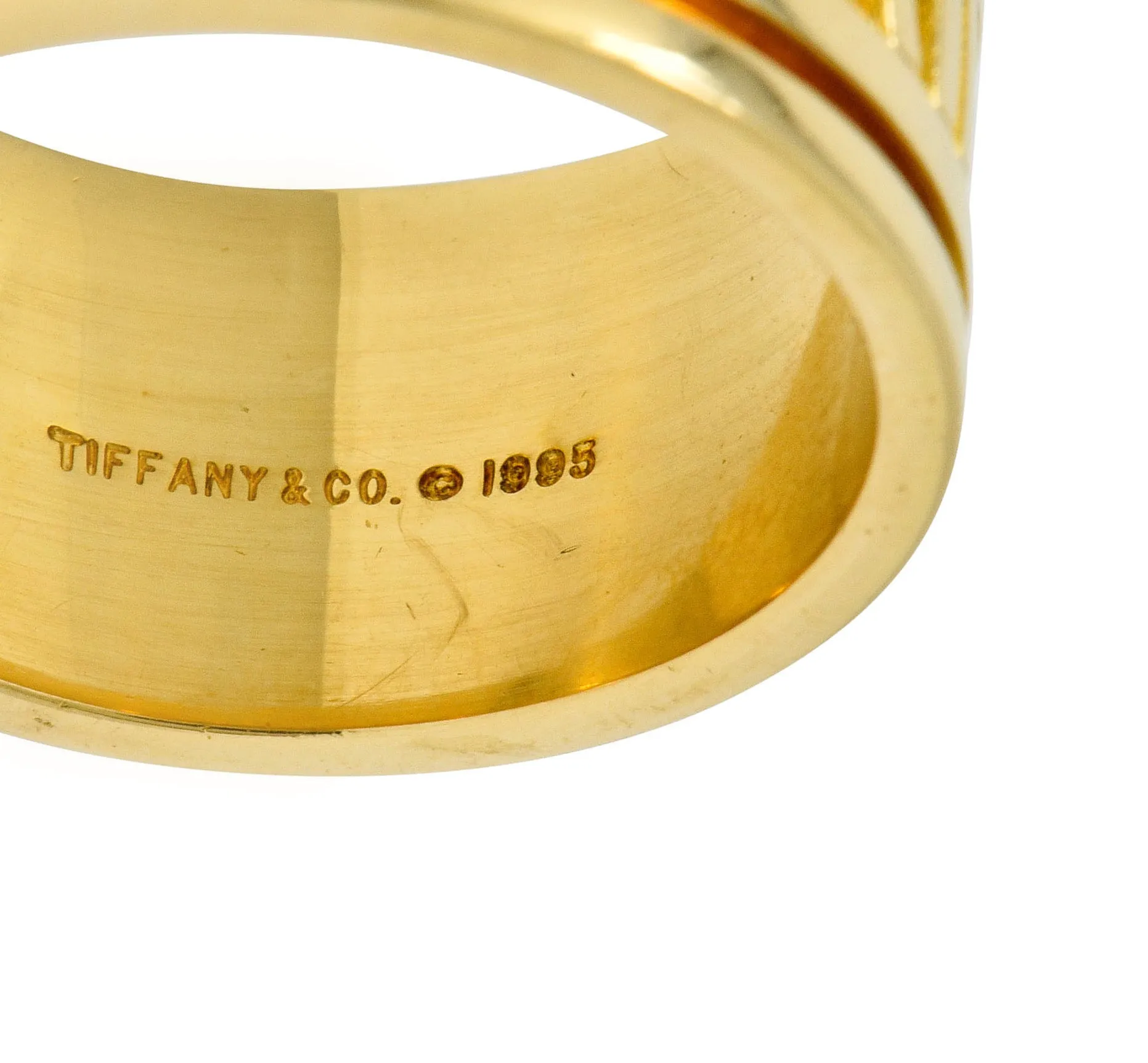 1995 Tiffany & Co. 18 Karat Gold Unisex 12MM Atlas Band Ring