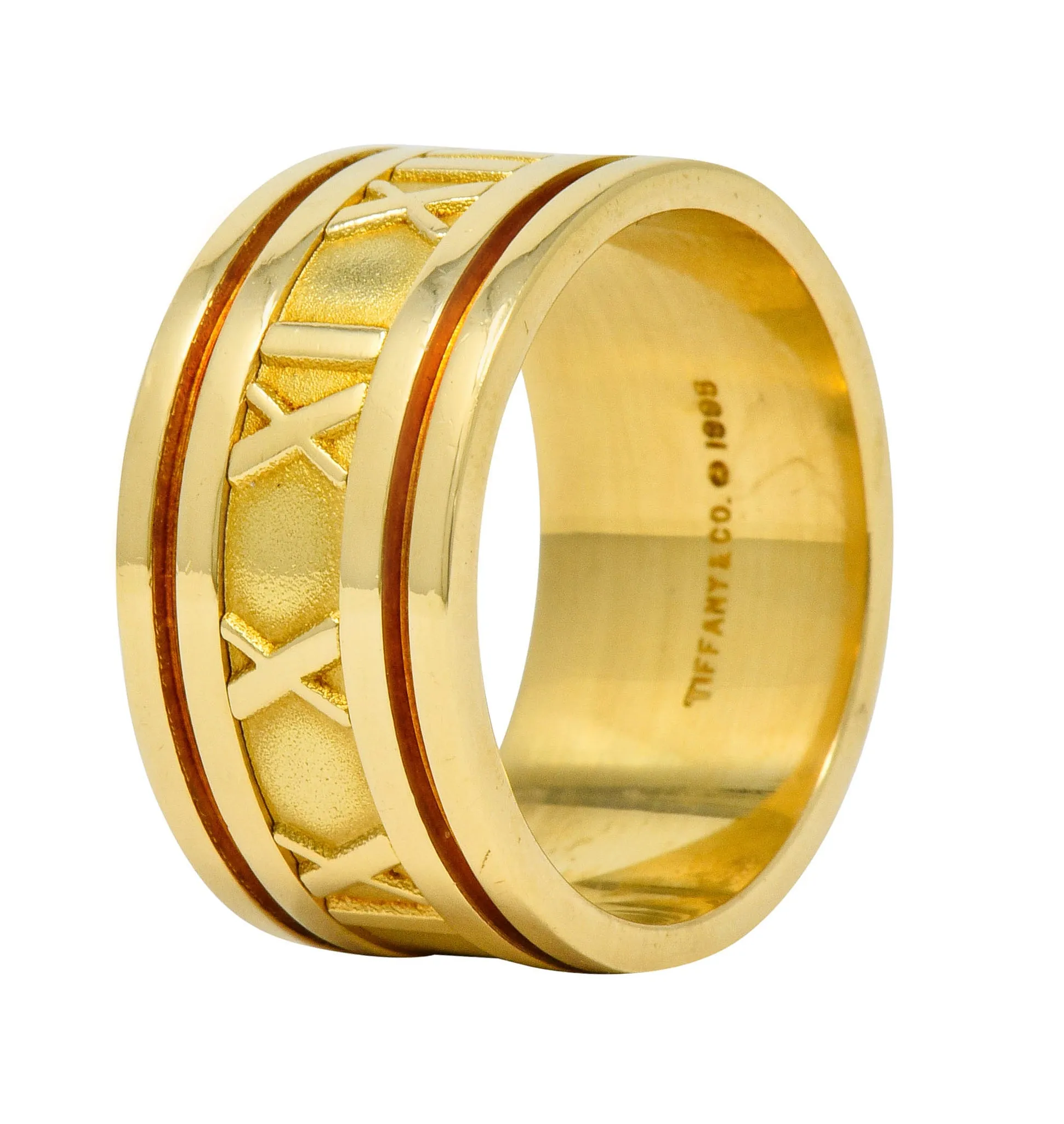 1995 Tiffany & Co. 18 Karat Gold Unisex 12MM Atlas Band Ring