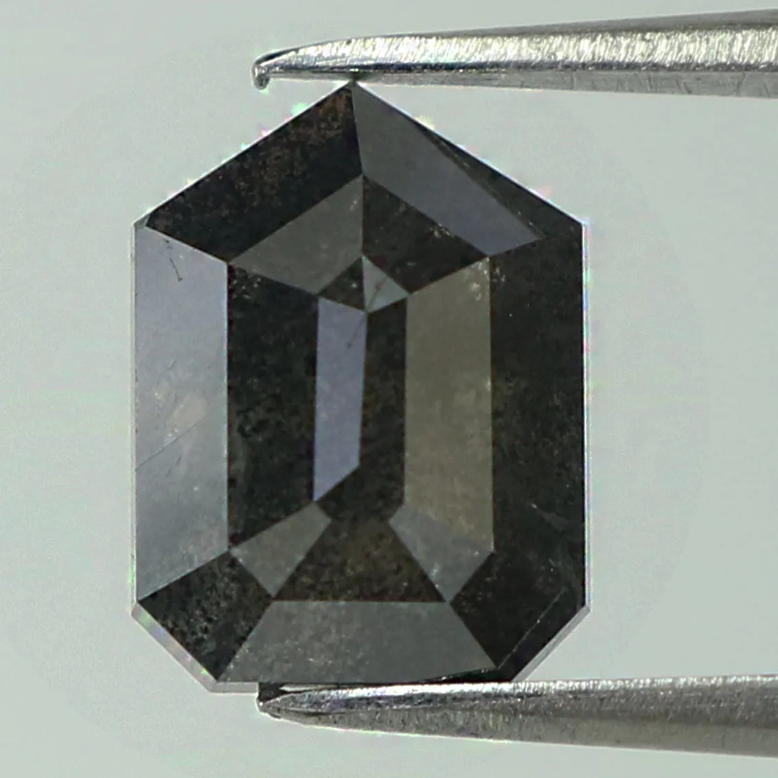 2.05 Ct Natural Loose Shield Shape Diamond Salt And Pepper Shield Cut Diamond 8.50 MM Black Gray Color Shield Shape Rose Cut Dia