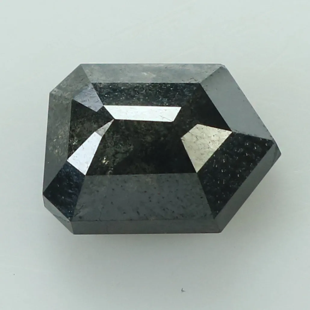 2.05 Ct Natural Loose Shield Shape Diamond Salt And Pepper Shield Cut Diamond 8.50 MM Black Gray Color Shield Shape Rose Cut Dia