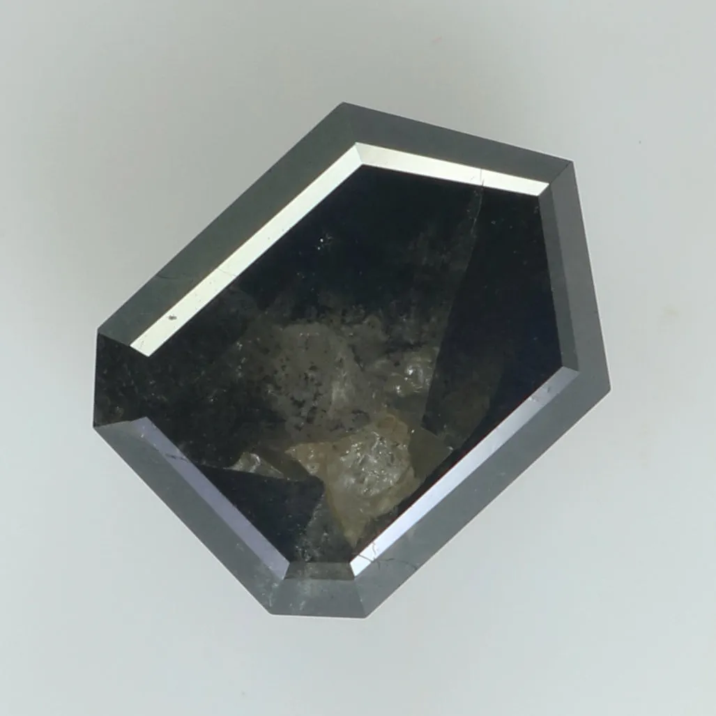 2.05 Ct Natural Loose Shield Shape Diamond Salt And Pepper Shield Cut Diamond 8.50 MM Black Gray Color Shield Shape Rose Cut Dia