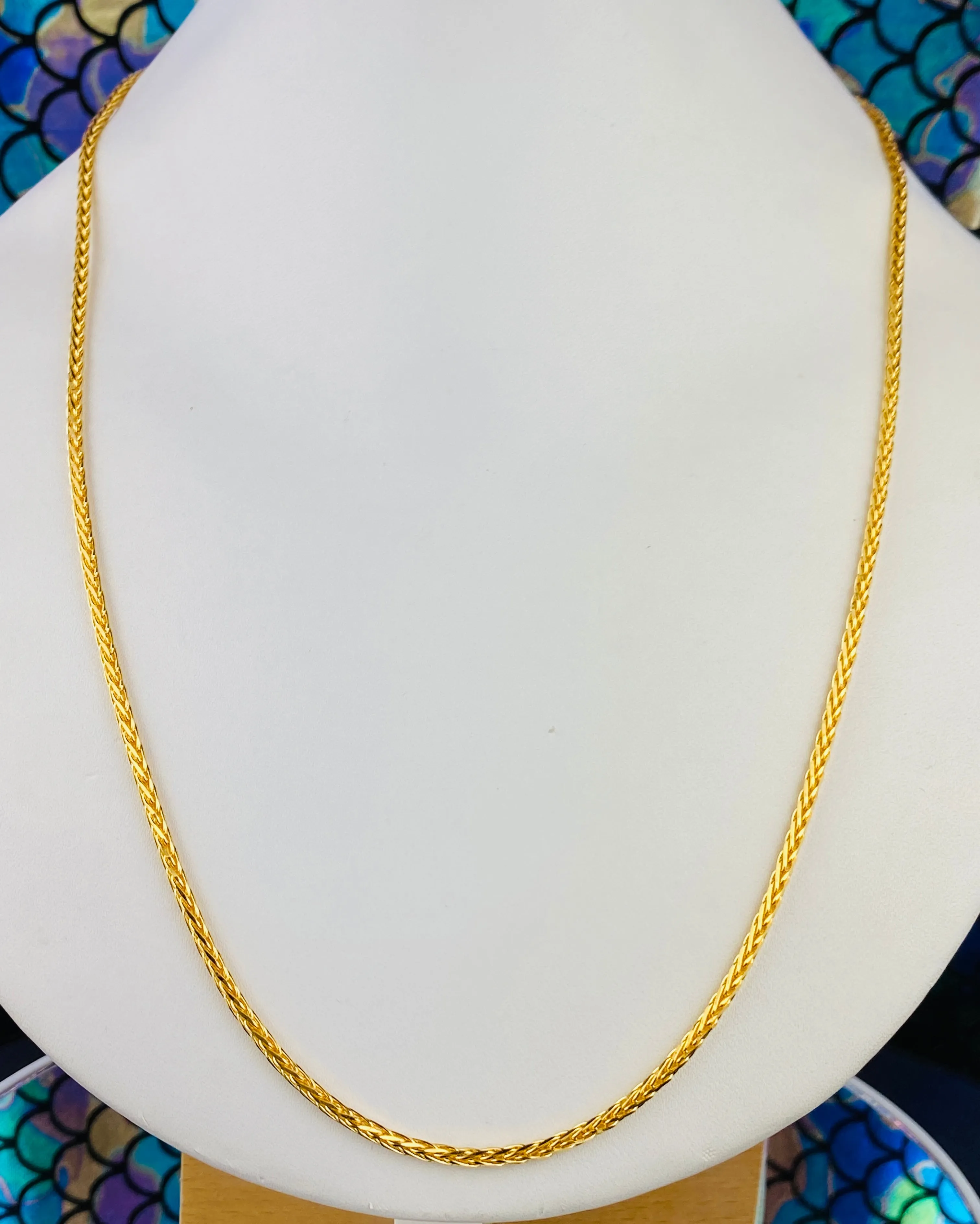 22k Chain Sold Gold Unisex Foxtail Design c0470