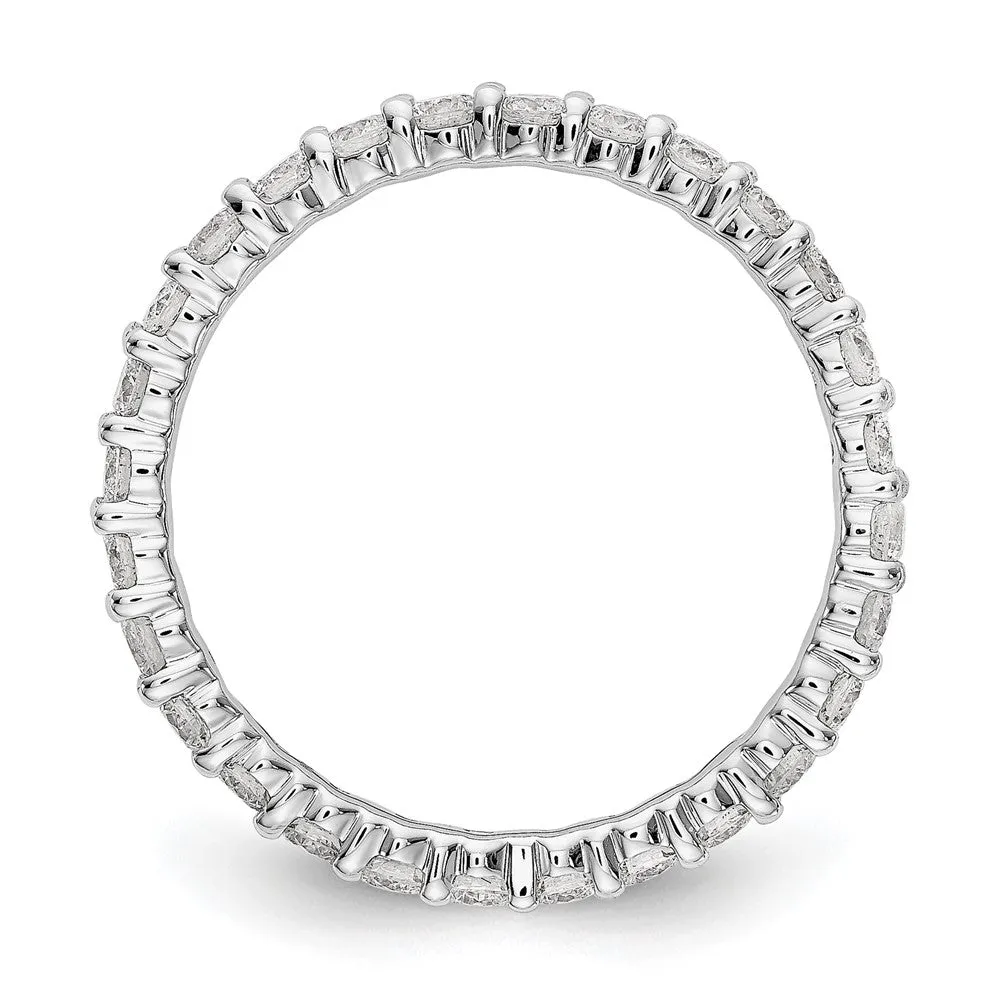 2mm 14K White Gold 1.0 Ctw Lab-Created Diamond Eternity Band