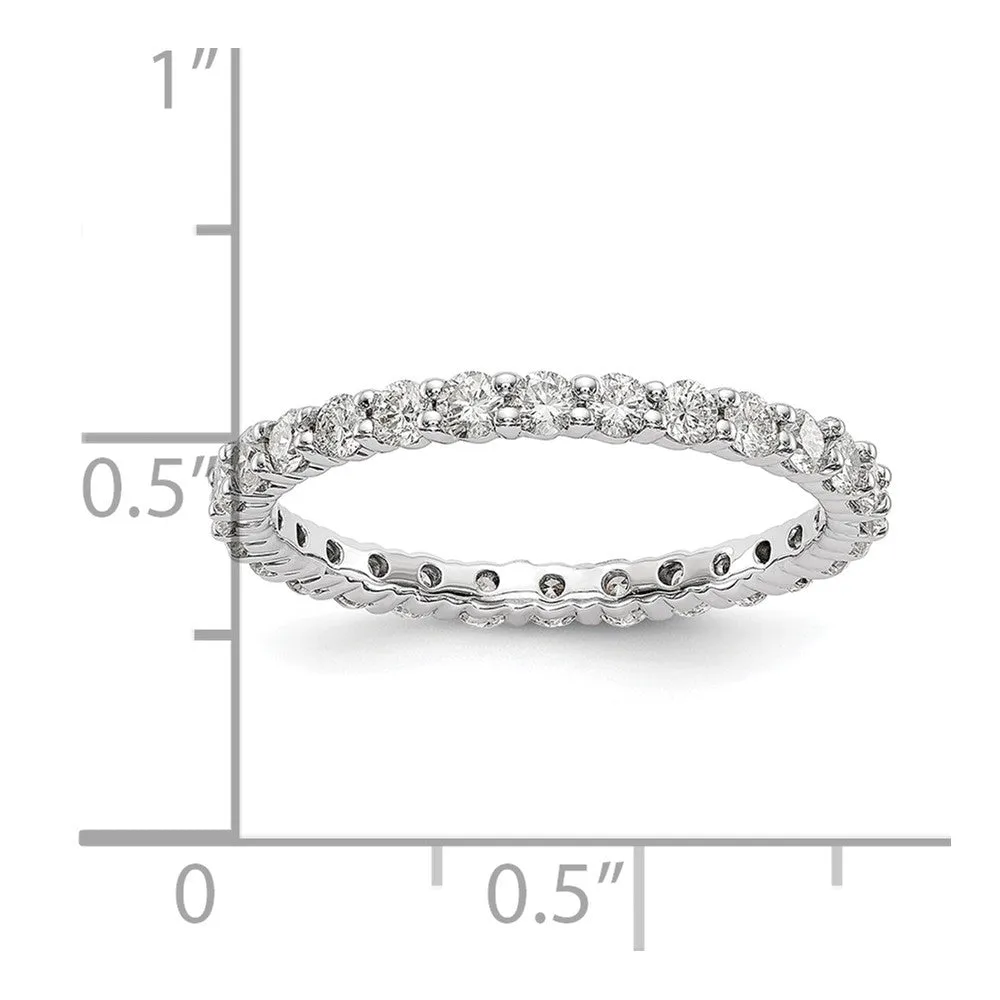 2mm 14K White Gold 1.0 Ctw Lab-Created Diamond Eternity Band