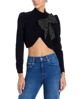 Alice + Olivia Addison Embellished Bow Crop Jacket