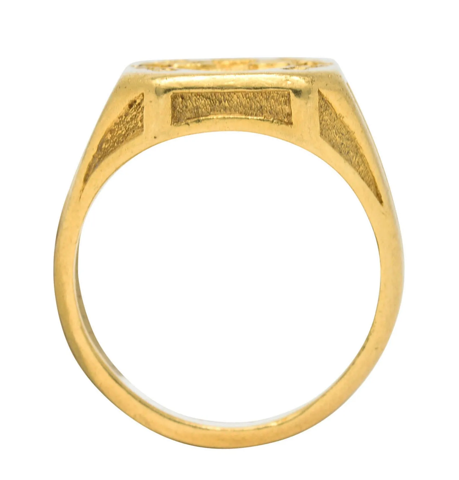 Art Deco 18 Karat Gold Chivalrous Heraldry Unisex Signet Ring