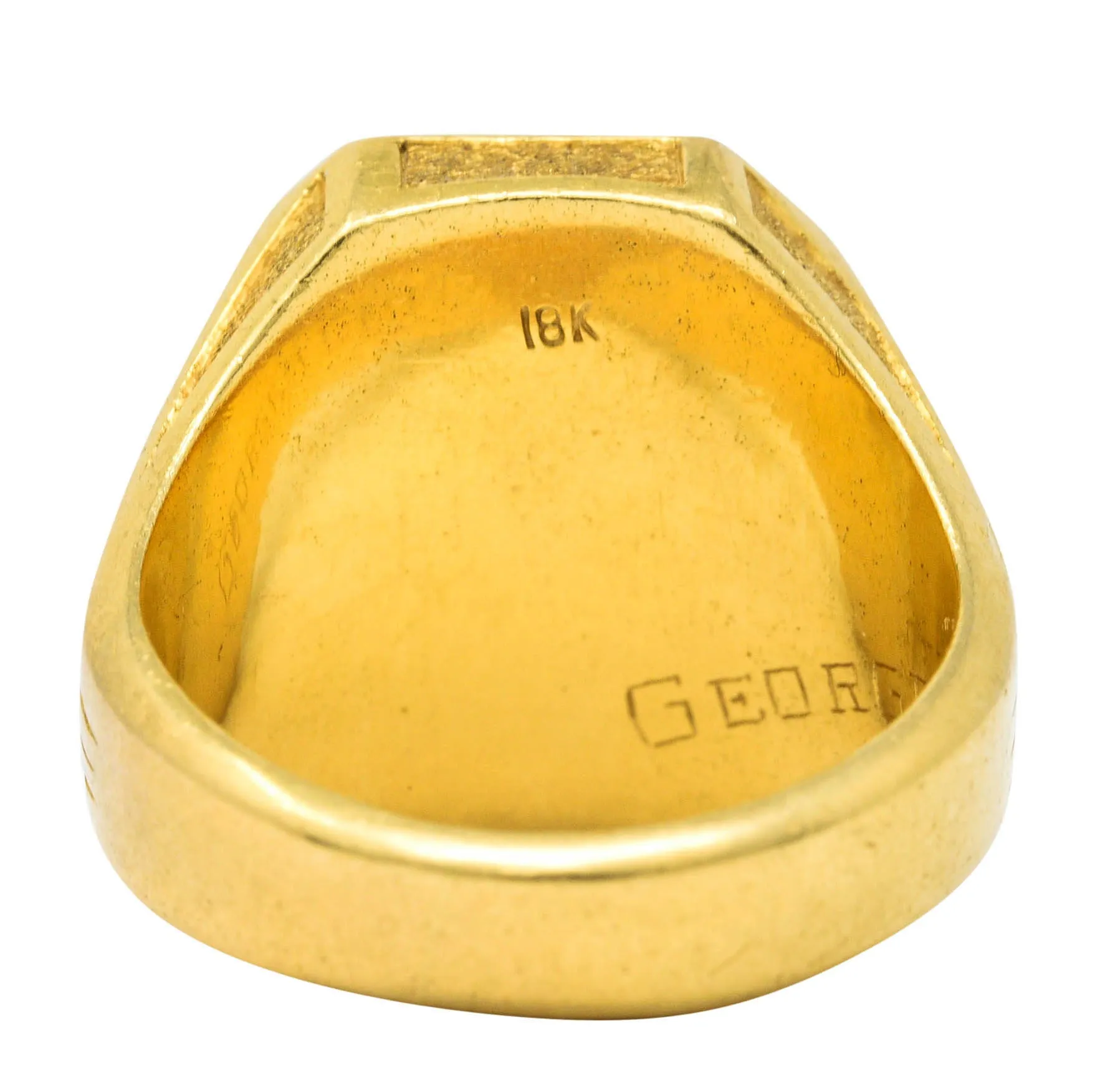 Art Deco 18 Karat Gold Chivalrous Heraldry Unisex Signet Ring