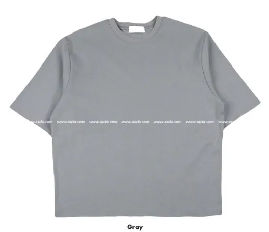 ASCLO  |Crew Neck Unisex Street Style Plain Cotton Short Sleeves