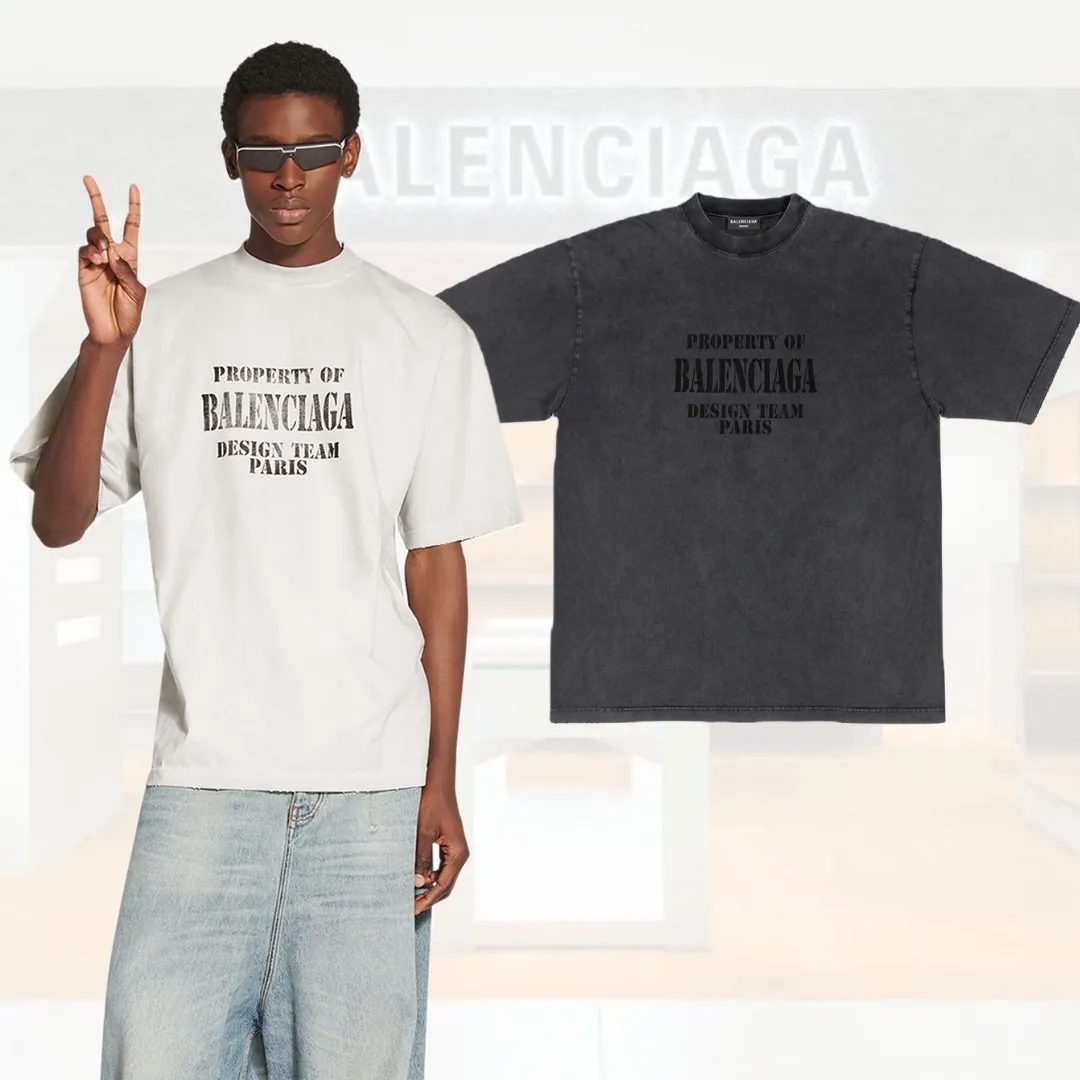 BALENCIAGA  |Unisex Street Style Plain Cotton Short Sleeves Logo Luxury