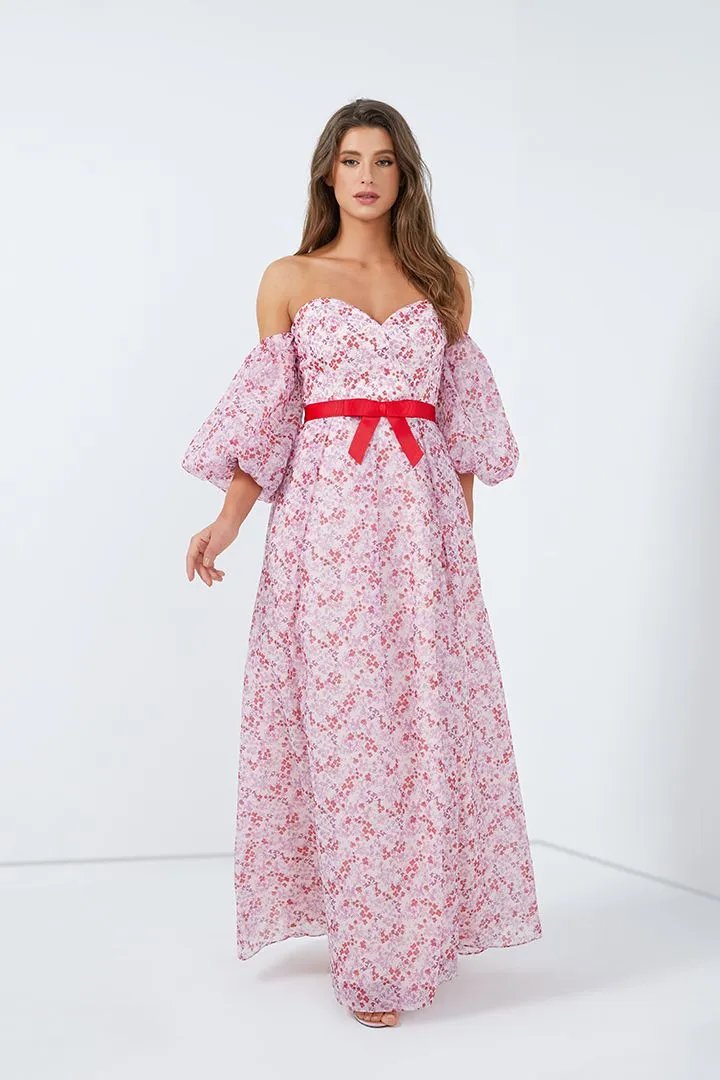 Balloon Sleeves printed dress