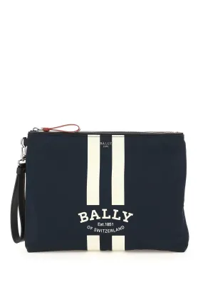 Bally Fholler Logo Lettering Zipped Clutch Bag