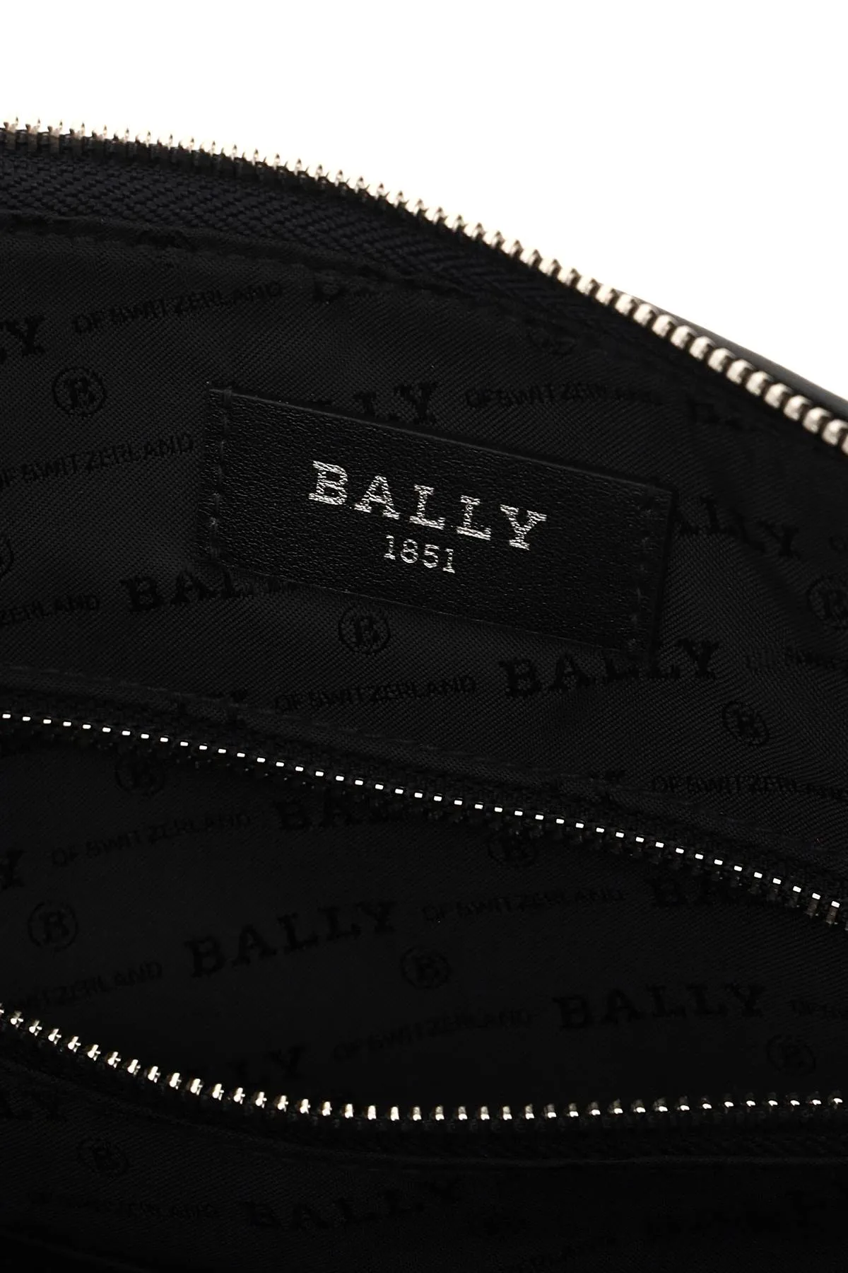 Bally Fholler Logo Lettering Zipped Clutch Bag