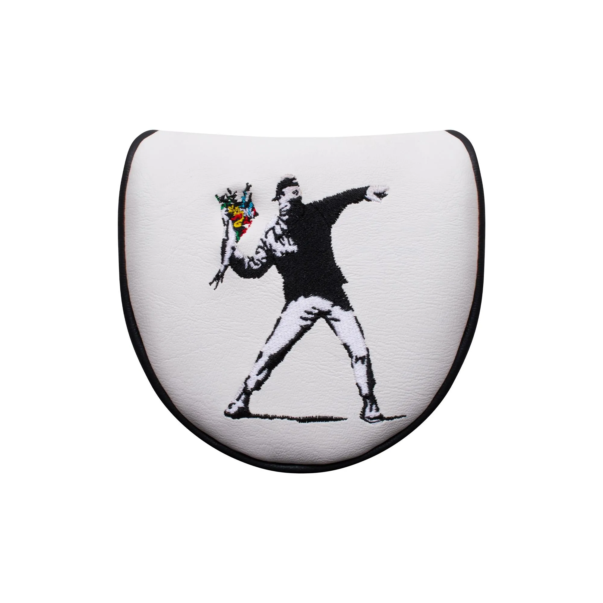 Banksy Flower Thrower Mallet Putter Headcover White