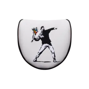 Banksy Flower Thrower Mallet Putter Headcover White