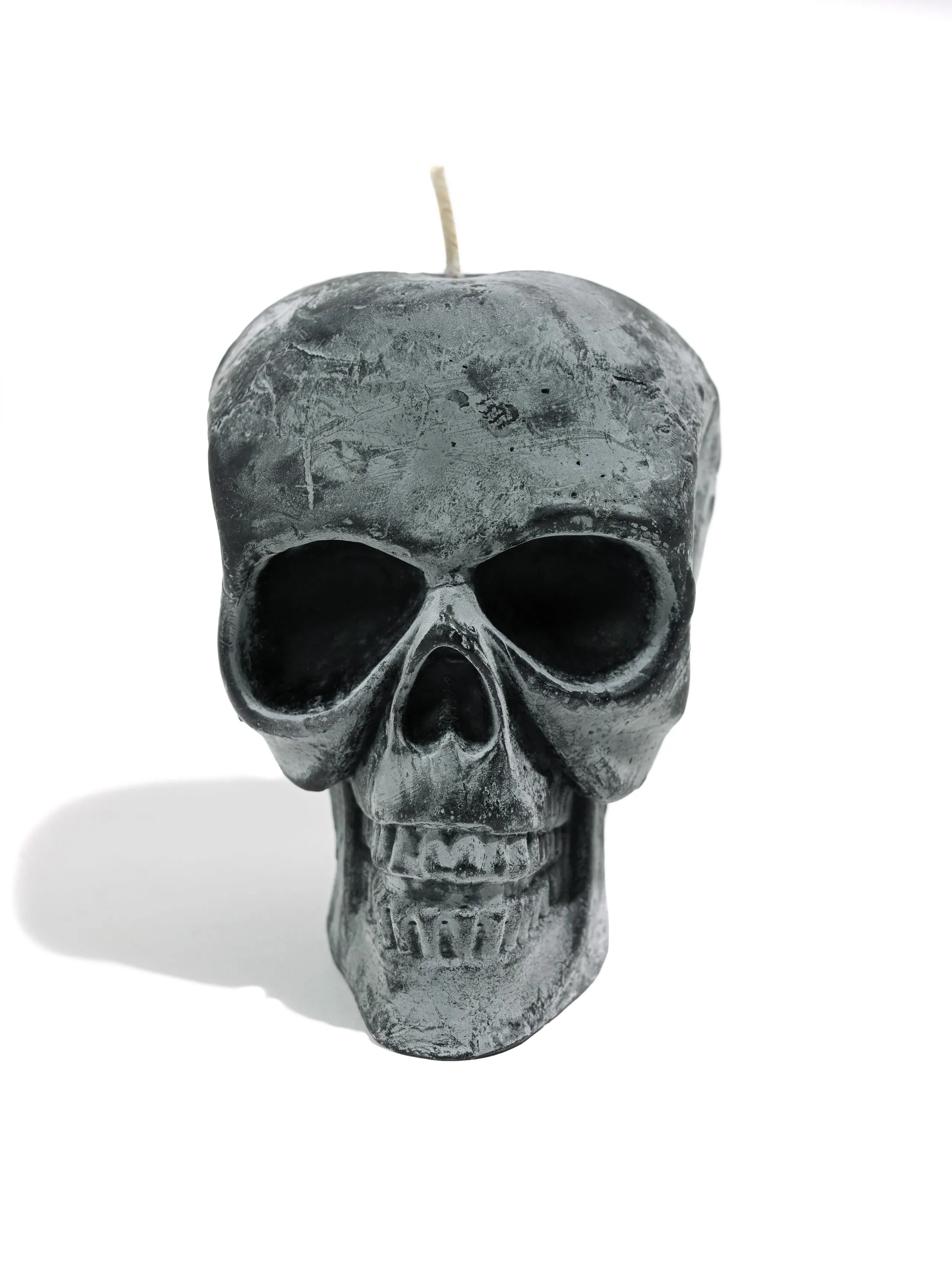 Beeswax Black Skull Candle