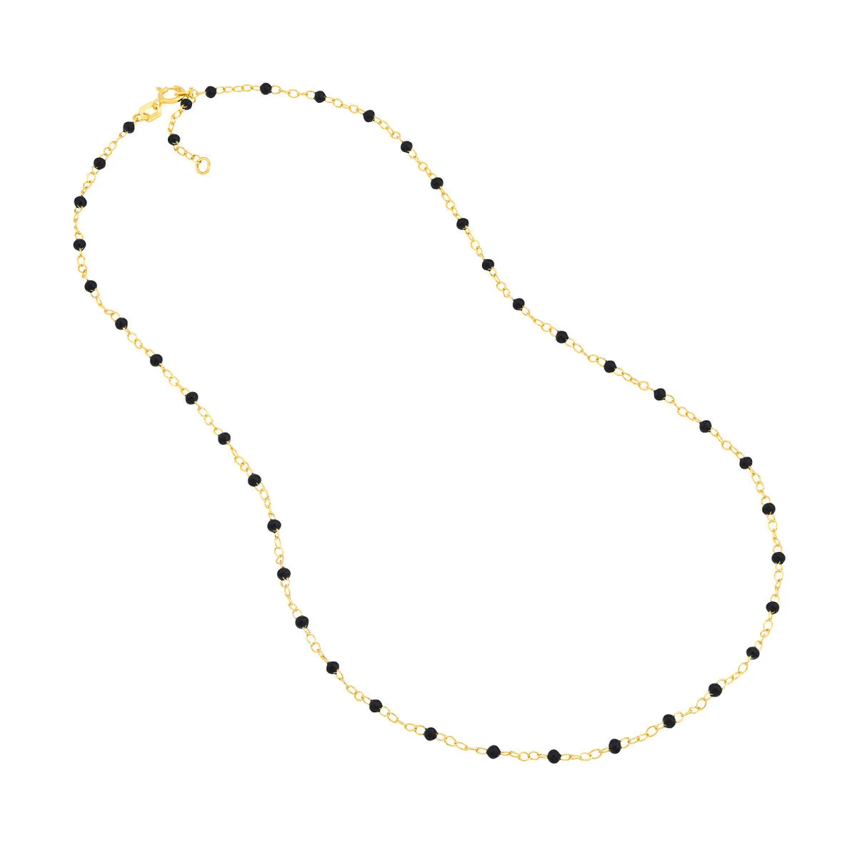 Black Enamel Bead Piatto Chain