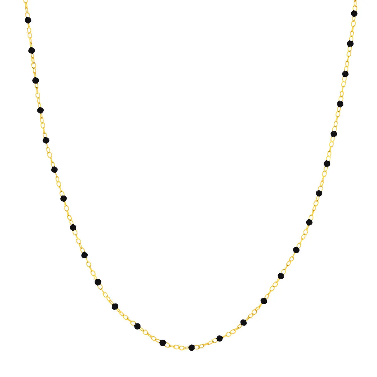 Black Enamel Bead Piatto Chain