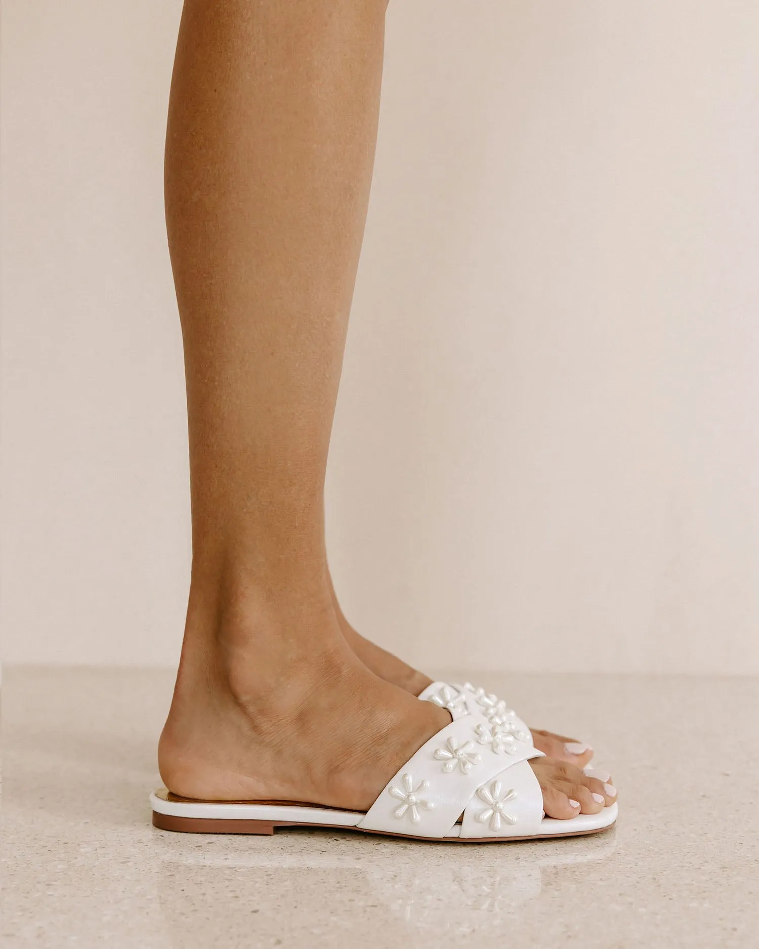 BLOOM FLATS - IVORY PEARL EMBELLISHED FLATS - FINAL SALE