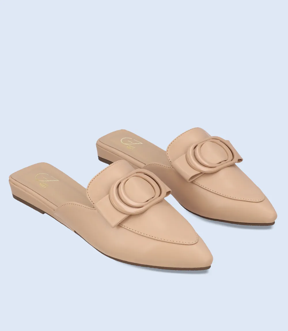 BW8162-BEIGE-Women Casual Mules