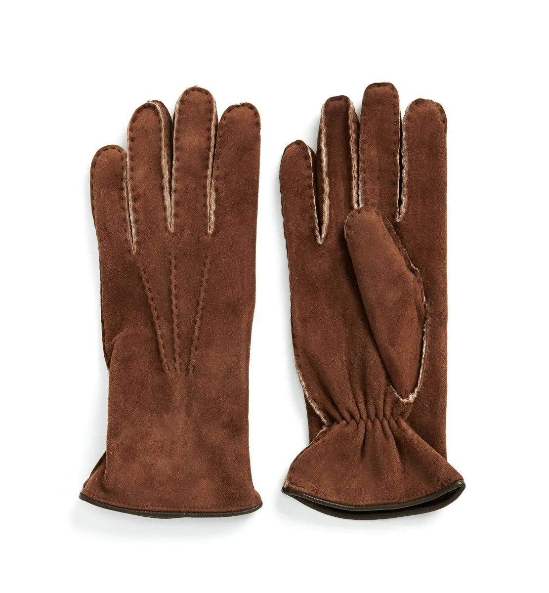 CAESAR MEN'S SHEARLING-LINED LEATHER GLOVES