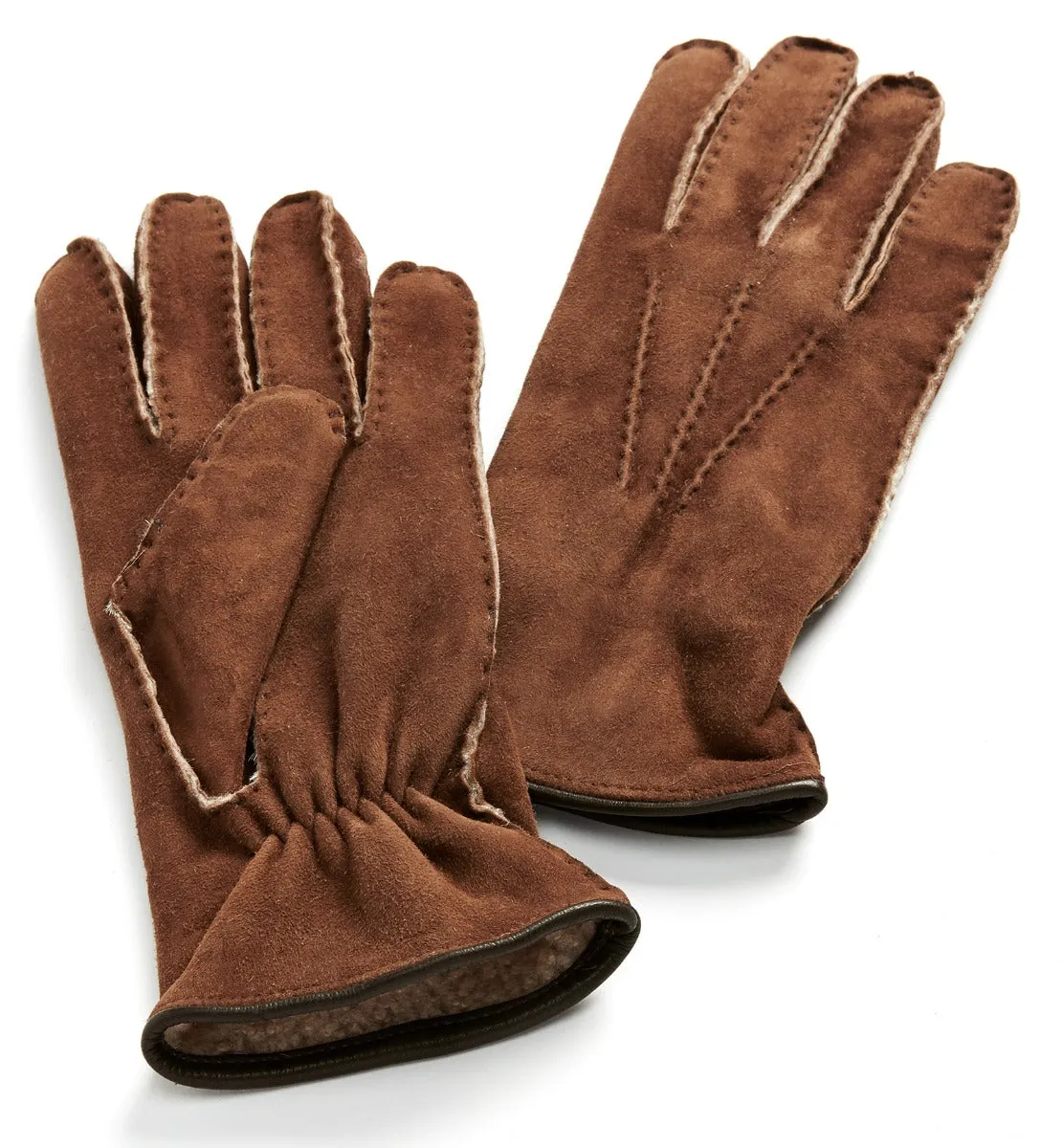 CAESAR MEN'S SHEARLING-LINED LEATHER GLOVES