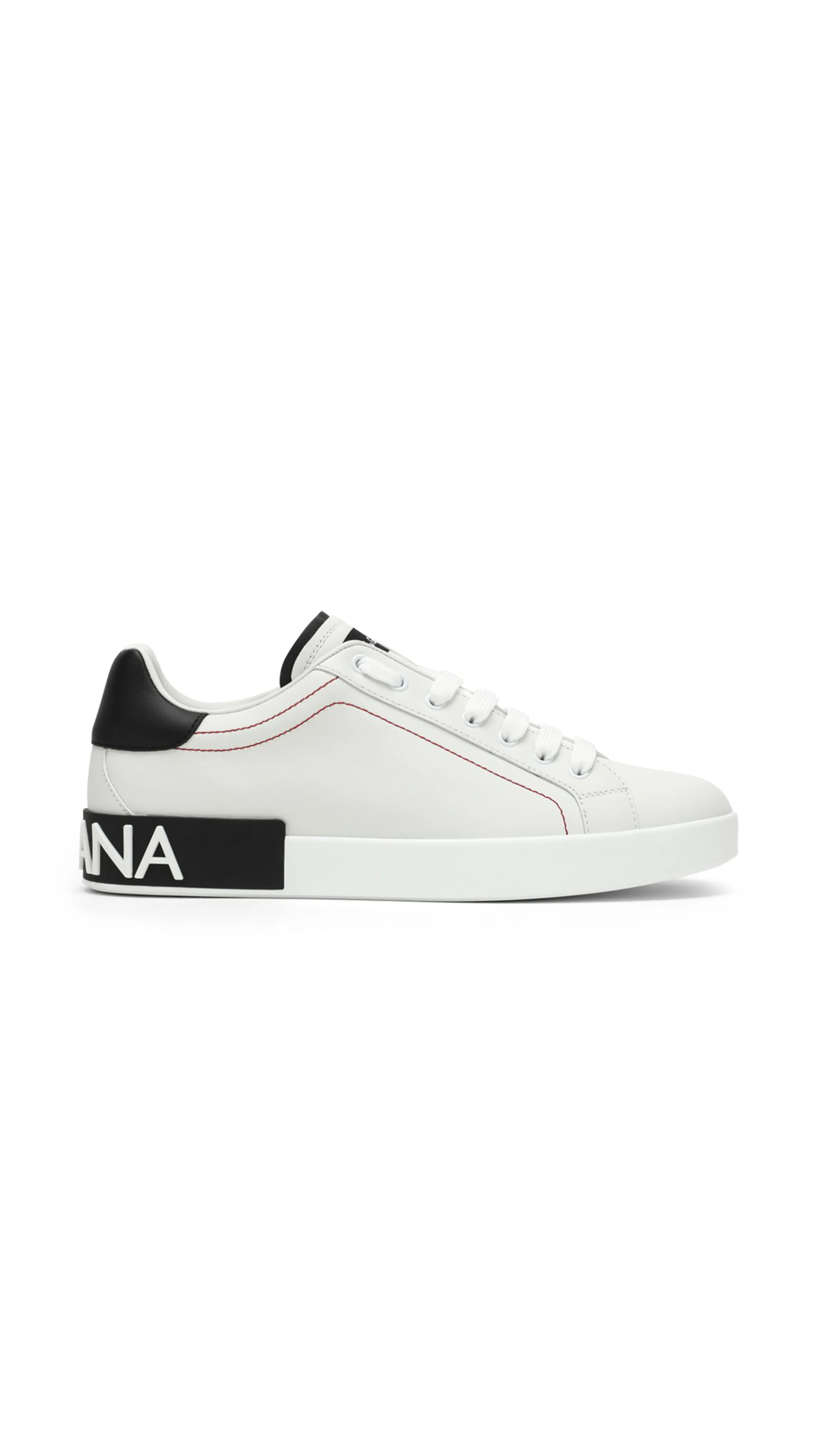 Calfskin Nappa Portofino Sneakers - White/Black/Red