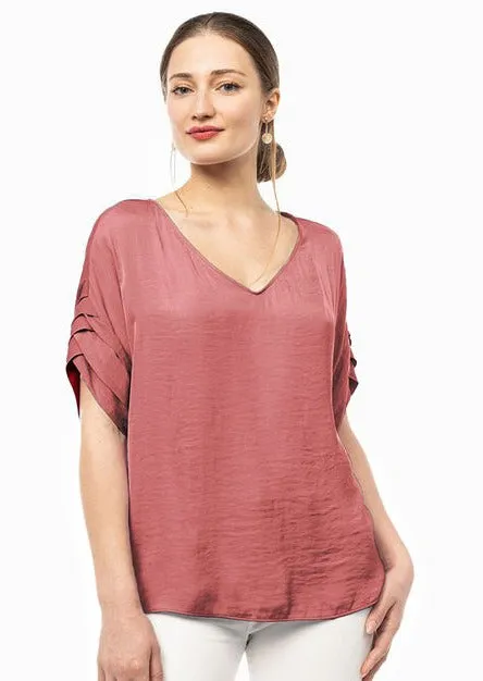 Canyon Rose Layered Sleeve Top