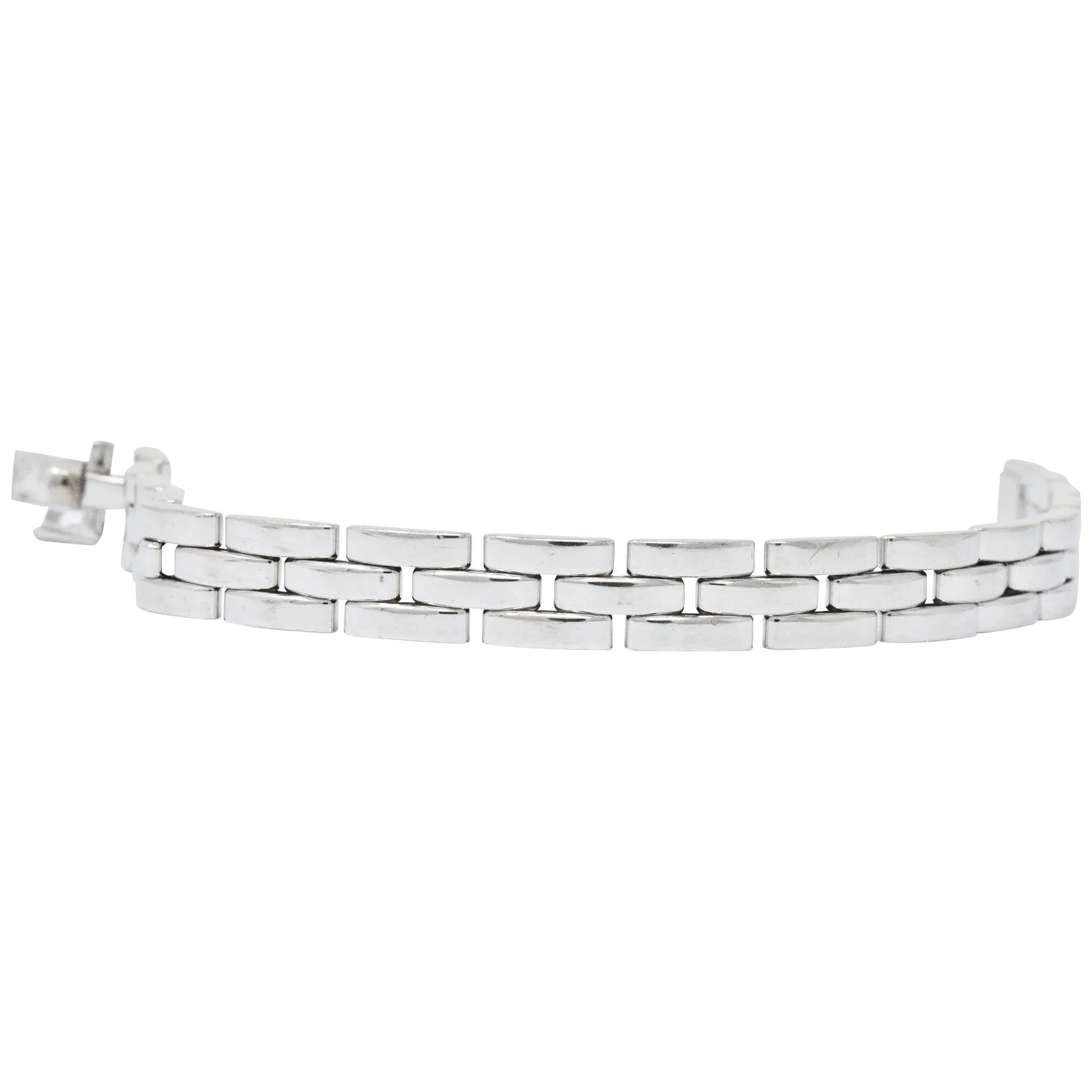 Cartier Maillon Panthere 18 Karat White Gold Unisex Link Bracelet French