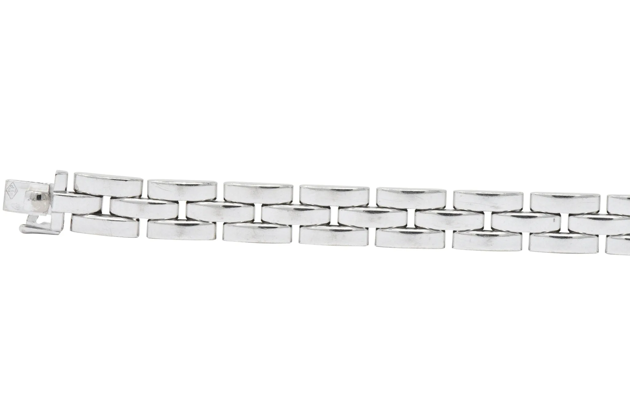 Cartier Maillon Panthere 18 Karat White Gold Unisex Link Bracelet French