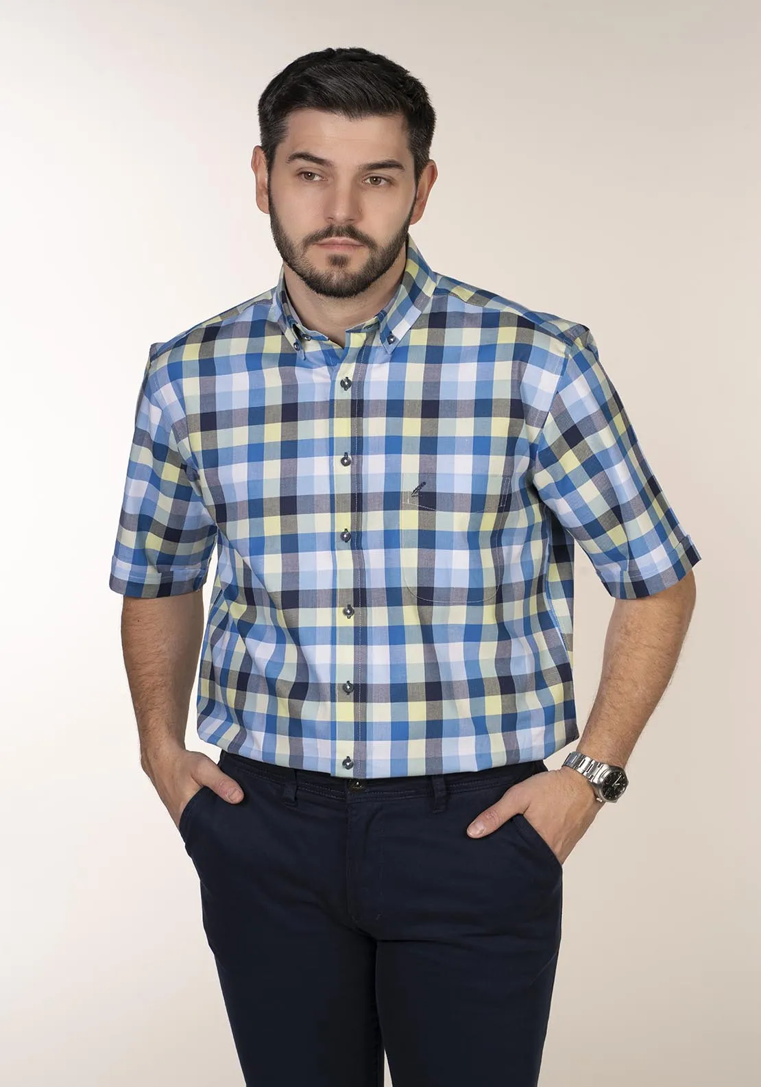 Casual Check Short Sleeve Shirt