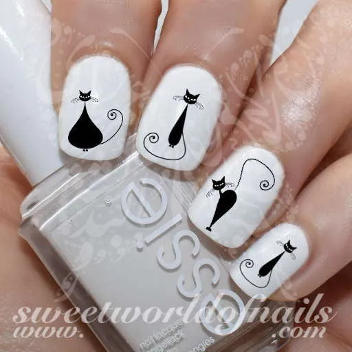 Cat Nail Art Black Cat Nail Water Decals Water Slides