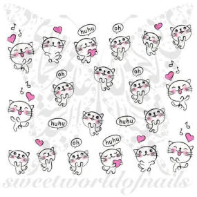 Cat Nail Art Cute Cat Nail Water Decals Water Slides