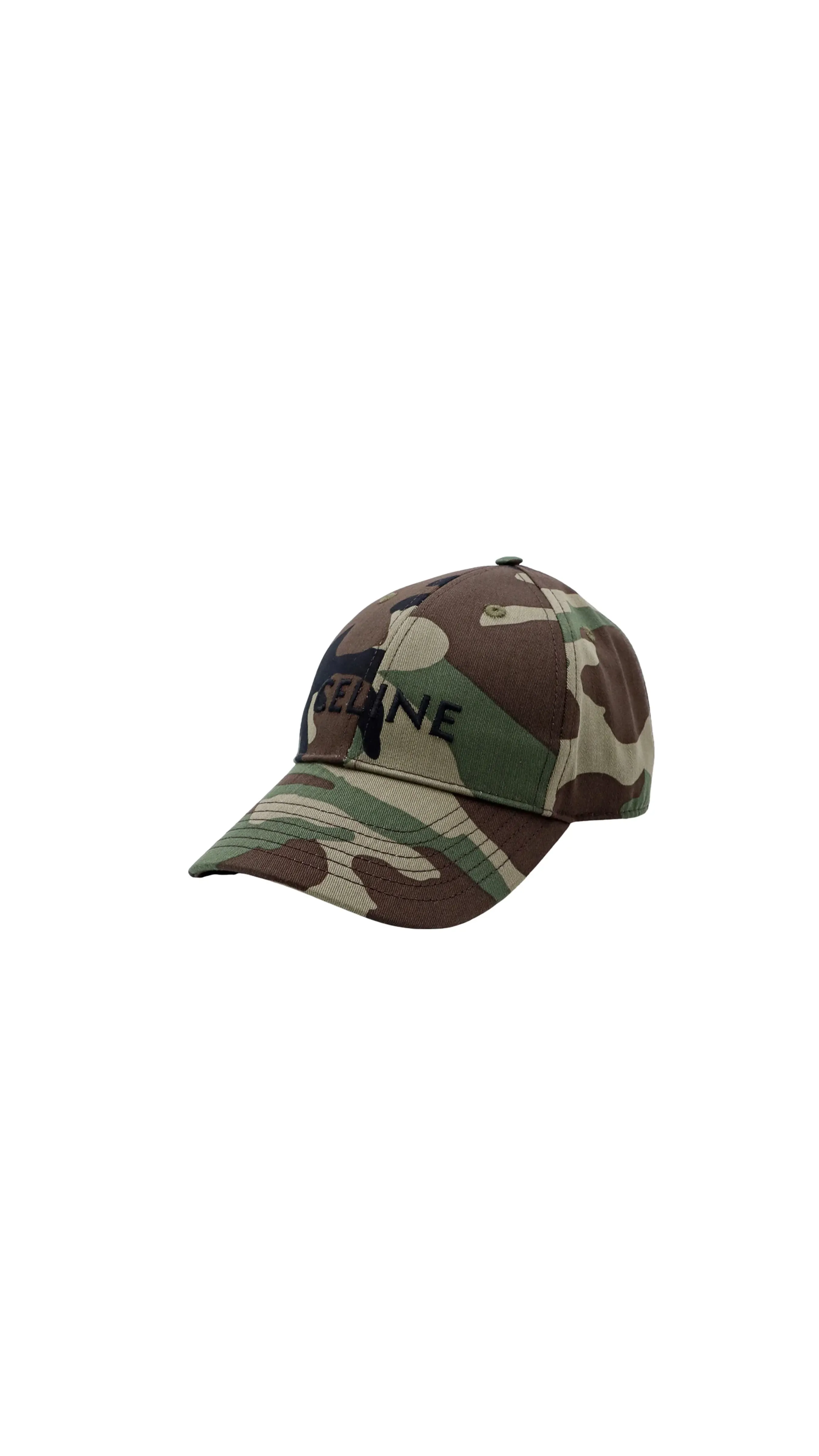 Celine Baseball Cap In Camouflage - Green