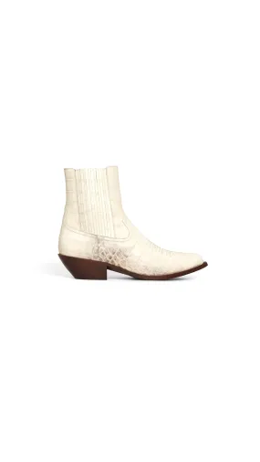 Celine Leon Chelsea Boot In Crocodile Stamped Calfskin - Natural