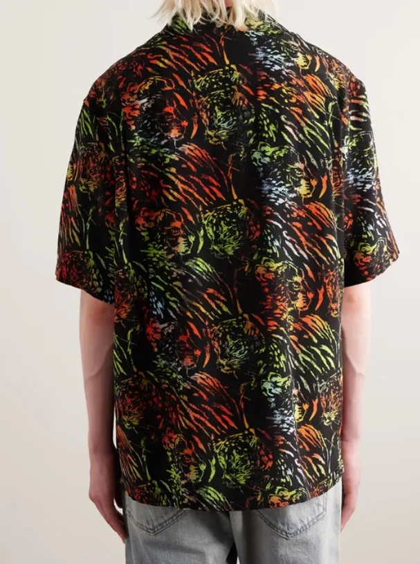 CELINE  |Unisex Silk Street Style Other Animal Patterns Short Sleeves