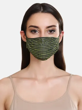 Check Printed Woven 2 Layer Face Mask