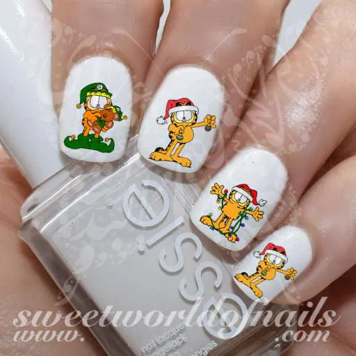 Christmas Nail Art Garfield Nail Water Decals Water Slides