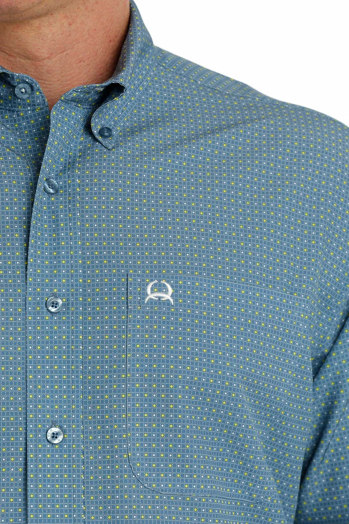 Cinch Men Geometric Print Long Sleeve Shirt