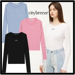 citybreeze  |Casual Style Street Style Logo V-neck & Crew neck