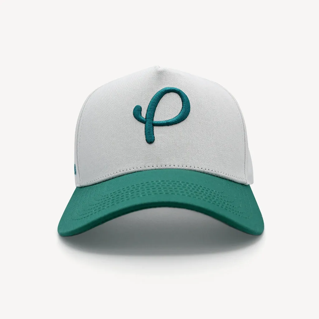 Classic P Logo Snapback Hat White/Teal