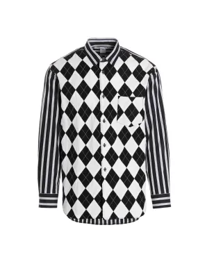 Comme des Garons Shirt Graphic Printed Panelled Shirt