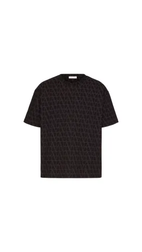 Cotton T-shirt With Toile Iconographe Print - Black